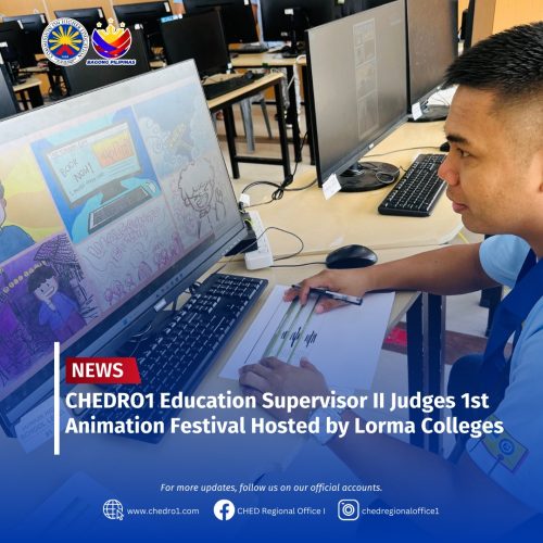 CHED RO1 ES serves as judge in 1st Animation Festival at Lorma College
