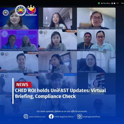 CHED RO1 holds Virtual Briefing, Compliance Check