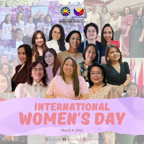 The Commission on Higher Education Regional Office 1 joins in celebrating the International Women’s Day!