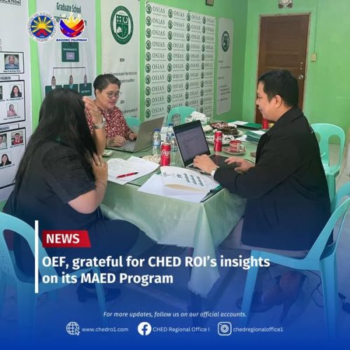 OEF, grateful for CHED ROI’s insights in its MAED Program