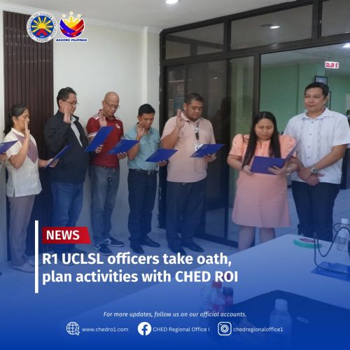 R1 UCLSL officers take oath, plan activities with CHED RO1