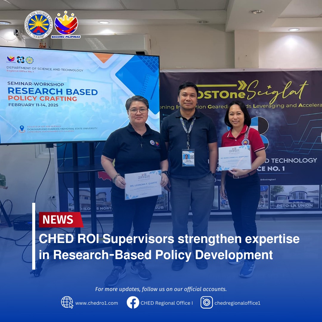 CHED RO1 Supervisors strengthen expertise in Research-Based Policy Development