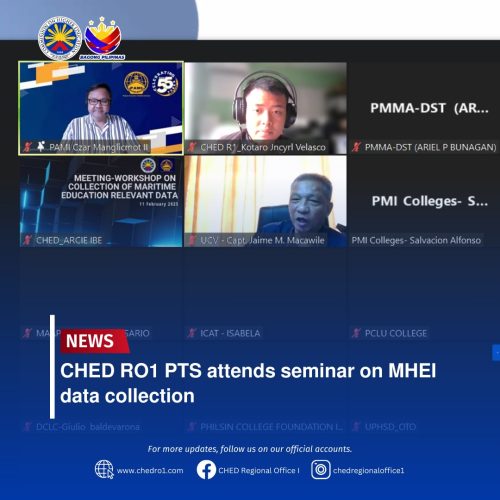 CHED RO1 PTS attends seminar on MHEI data collection