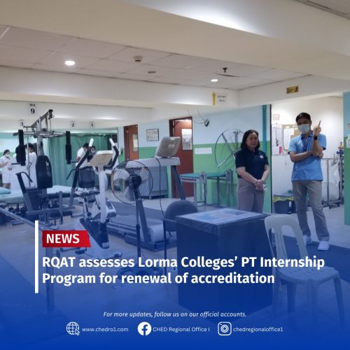 RQAT Assess Lorma Colleges’ PT Internship Program for renewal of accreditation