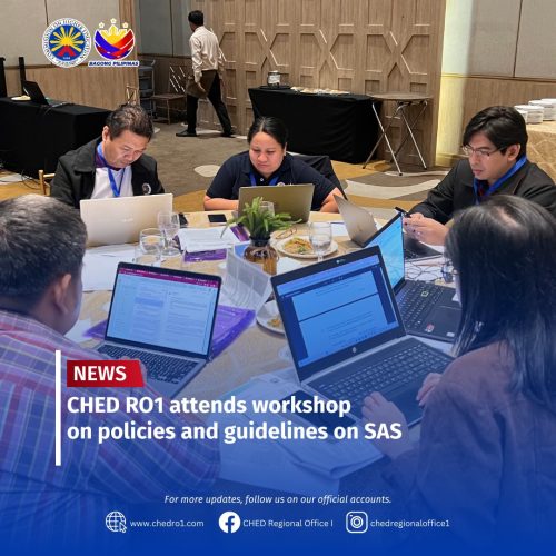 CHED RO1 attends workshop on policies and guidelines on SAS