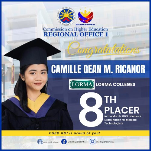 Lorma College alumna secures 8th place in March 2025 MTLE