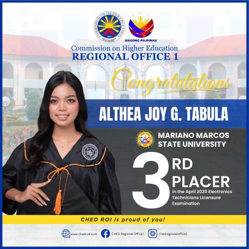 MMSU alumna secures 3rd place in April 2025 ETLE