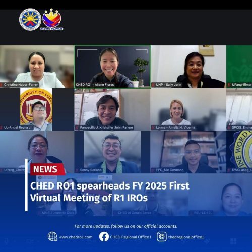 CHED RO1 spearheads FY 2025 First Virtual Meeting of R1 IROs
