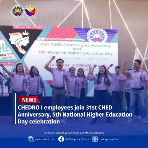 CHED RO1 employees join 31st CHED Anniversary, 5th National Higher Education Day celebration
