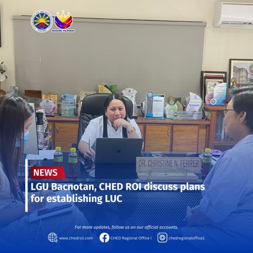 LGU Bacnotan, CHED RO1 discuss plans for establishing LUC