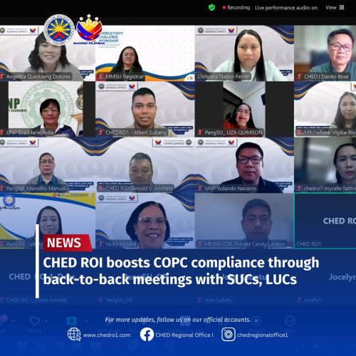 CHED RO1 boosts COPC Compliance through back-to-back meetings with SUCs, LUCs